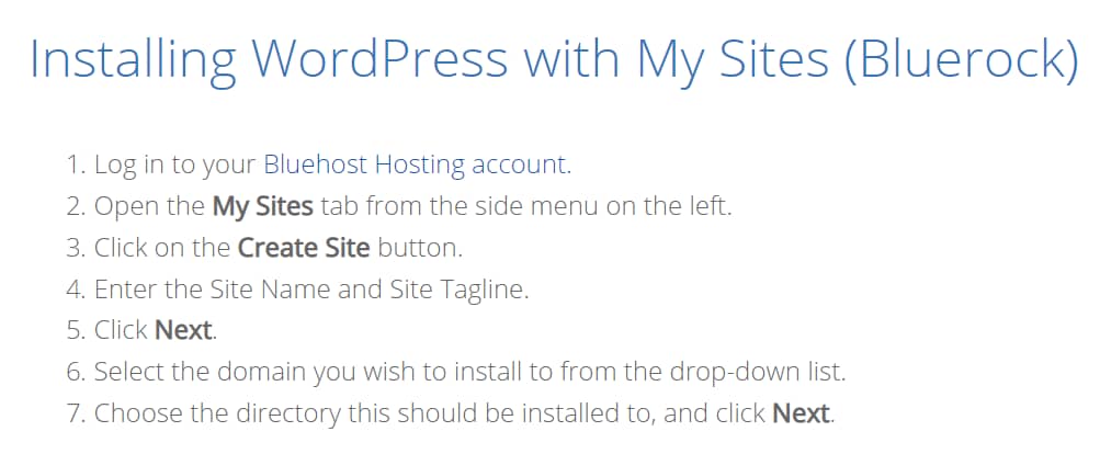 Image of how to install WordPress on Bluehost Domain Host