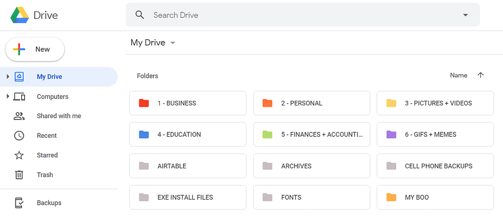 Google Drive Screenshot for Network Marketing Organization & Productivity