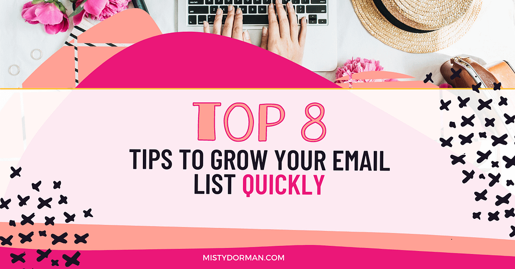 Here are 8 Tips for how to build your email list fast plus a free lead magnet mini-course. Email List Building Tips for bloggers and other online marketers. If you're looking for how to build your email list, you HAVE to be doing these 8 things to be successful. build email list. build email list fast. build email list tips. how to build your email list.